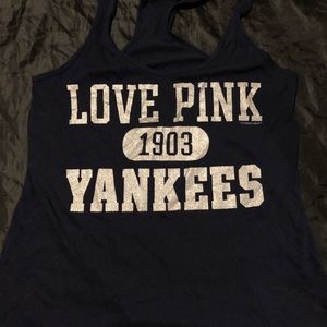 Pink Victoria’s Secret Ny Yankees racer tank